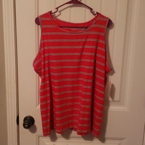 St John's Bay Red Striped tank size XXL